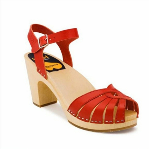 Swedish Hasbeens Shoes - Swedish Hasbeens Fredrica Red Sandals sz. 41